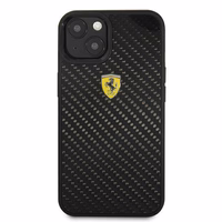 Ferrari FEHCP13SFCABK iPhone 13 mini 5.4" juodas kietas dėklas On Track Real Carbon
