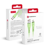 FORCELL F-ENERGY C343 kabelis USB A į Lightning 2,4A 12W Silicone 1 m žalias