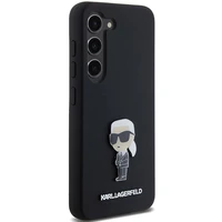 Karl Lagerfeld Silikoninis Ikonik Metal Pin dėklas Samsung Galaxy S24 - juodas