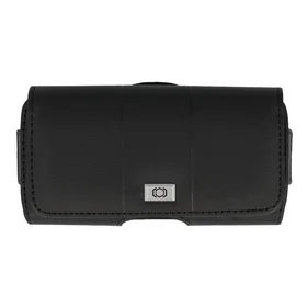 Tel Protect MAX diržo dėklas (DYDIS 14) Iphone 11/16 Plus/16 Pro/17 Pro/Huawei P30 Lite/Samsung S23/S24/S25 juodas, odinis (155x80x14 mm)