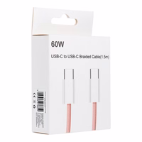 Kabelis Type-C į Type-C PD QC3.0 3A 60W C263 1,5 m rožinis