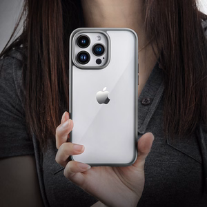 Rock Guard serijos dėklas Iphone 15 Plus permatomas-baltas