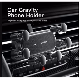Automobilinis laikiklis Essager Gravity v2, juodas (nemagnetinis / oro grotelės)