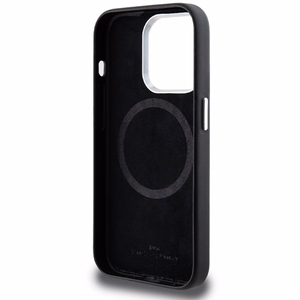 BMW parašas apvyniotas metalinis magnetinis dėklas telefonui iPhone 14 Pro Max - juodas
