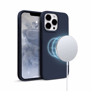 Crong Color Cover Magnetic dėklas, skirtas iPhone 13 Pro Max, suderinamas su MagSafe, tamsiai mėlynas