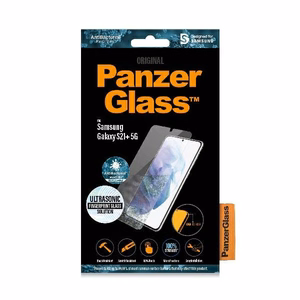 PanzerGlass E2E Microfracture grūdintas stiklas Samsung Galaxy S21+ Case Friendly antibakterinis juodas