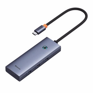 5-in-1 šakotuvas Baseus UltraJoy Series USB-C į HDMI4K@30Hz+3xUSB 3.0+1xPD (pilkas)