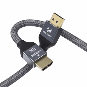Kabelis (m) HDMI 2.1 8K 60 Hz 48 Gbps / 4K 120 Hz / 2K 144 Hz 2 m sidabrinis (WHDMI-20)