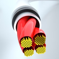 USB kabelis - USB C / micro USB / Lightning 480Mb/s 6A 1.2m - baltas