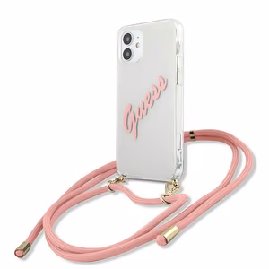 Guess GUHCP12SCRTVSPI iPhone 12 mini 5.4" rožinis/rožinis kietas dėklas Script Vintage