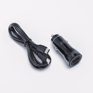 Įkroviklis automobilinis Blue Star (1xUSB-C; QC 3.0; 30W) + laidas "USB-C(Type-C) to USB-C(Type-C)" juodas