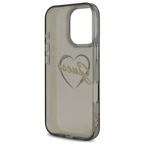 Guess IML Heart dėklas telefonui iPhone 16 Pro - juodas