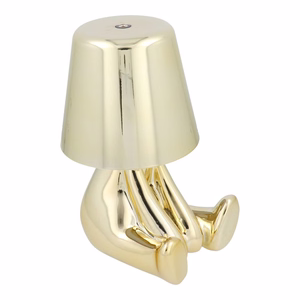 Stalo lempa prie lovos GOLD MAN Art Deco sėdinti (versija 5) MLTL