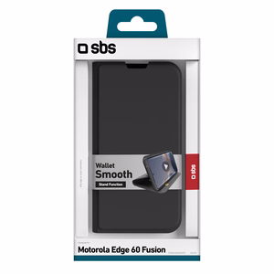 SBS Piniginė Smooth dėklas for Motorola Edge 60 Fusion with flap - juodas