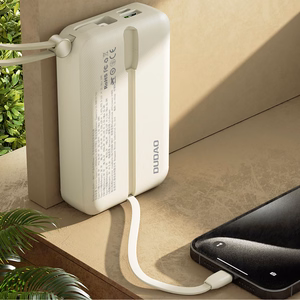 Dudao K14+ Powerbank 20000mAh 22.5W USB-C / USB-A / Built-in Lightning and USB-C Cables - baltas