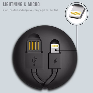 REMAX kabelis Cutebaby RC-99t 2 in 1 - USB į Micro USB, Lightning - juodas
