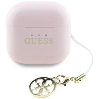 Belaidės ausinės TWS Guess Effect Printed Classic Logo & Charm pink