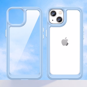 Outer Space dėklas telefonui iPhone 14 Plus kietas dangtelis su geliniu rėmeliu mėlynas