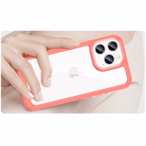 Outer Space dėklas iPhone 14 Pro Max kietas dangtelis su geliniu rėmeliu raudona