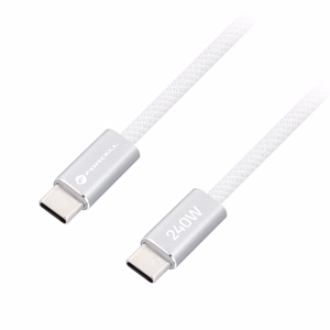 Laidas USB C į USB C Forcell F-Energy QC4.0 PD 5A 240W Cafule Color 1,2 m CBN1 baltas