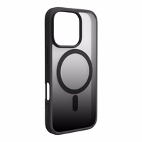 Puro gradiento MagSafe silikoninis dėklas iPhone 16 Pro Max telefonui – juodos spalvos