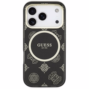 Guess IML Peony Dot MagSafe Dėklas for iPhone 17 Pro - juodas