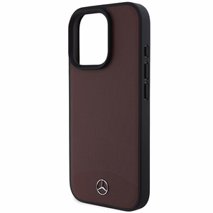Mercedes MB Tekstūruotas ir paprastas odinis MagSafe dėklas iPhone 16 Pro - Raudonas