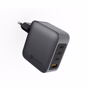 FORCELL F-ENERGY GaN VT-46 pilkas kelioninis įkroviklis 3 x Type C + USB A PD QC4.0 5A 100W su PD