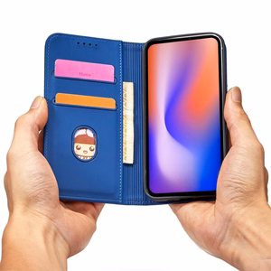 Magnetinis dėklas kortelėms iPhone 12 Pro dangtelis kortelių piniginė kortelių stovas mėlynas