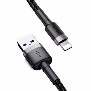 Baseus Cafule USB – Lightning kabelis 2A, 3 m, juoda/pilka