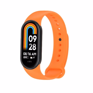 SILIKONINIS DIRŽELIS MI BAND 8/M8 (3). ORANŽINIS