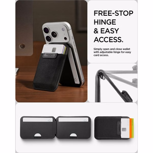 Spigen Slim Fold S314-4 magnetinis „MagSafe“ kortelių dėklas telefonui – juodas