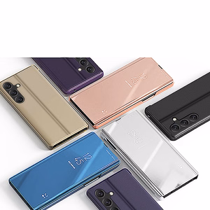 Clear View dėklas Samsung Galaxy A24 4G su atvartu rožinė