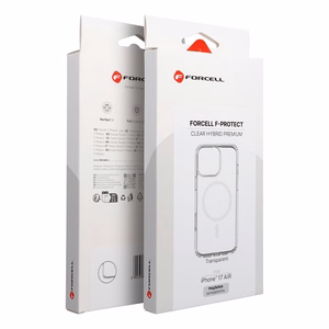 Dėklas skirtas IPHONE 17 Air Forcell F-Protect Clear Hybrid Premium suderinamas su Magsafe skaidrus