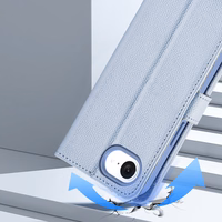 Dux Ducis Lawa iPhone 16e odinis dėklas su nuimama magnetine pinigine - mėlynas