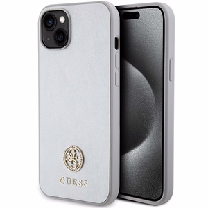 Guess GUHCP15MPS4DGPS iPhone 15 Plus 6.7" sidabrinis/sidabrinis kietas dėklas Strass Metalinis Logotipas