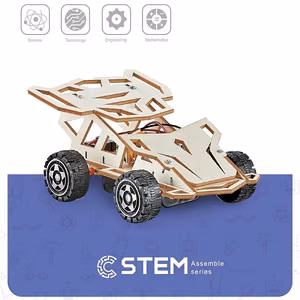 Wooden Assembly Kit Four-Wheel Drive Racing Car, STEM Educational Toy