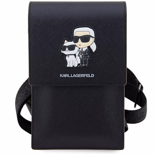 Karl Lagerfeld Rankinė KLWBSAKCPMK juoda/juoda Saffiano Karl & Choupette