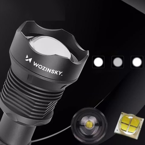 Wozinsky WLT-20W tactical flashlight 20 W 2000 lm CREE diodes IP65 with adjustable beam - black