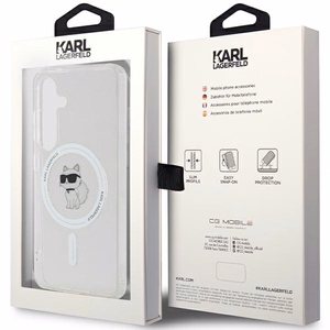Karl Lagerfeld IML Choupette magnetinis dėklas telefonui Samsung Galaxy S24 - permatomas