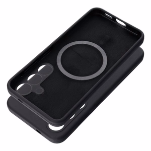 Dėklas SILIKONAS 2 mm, skirtas SAMSUNG S26 Ultra, suderinamas su MagSafe, juodos spalvos