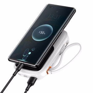 Baseus išorinė baterija 20000mAh Qpow Pro - USB + Type C - PD 20W su Lightning kabeliu (PPQD060202) balta