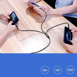 USB laidas Joyroom 3in1 raudonas 130cm (iki 3.5A / 480 mbps)