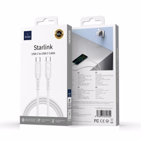 WiWU - Starlink serijos duomenų kabelis Wi-C043E USB C į USB C 30W - baltas