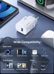 Įkroviklis Joyroom JR-TF4 18W USB-A + USB-A į Lightning Laidas 1.0m baltas