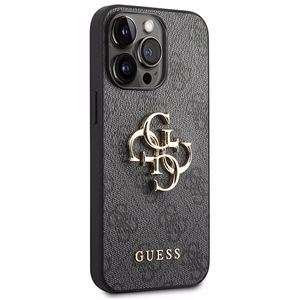 Guess 4G Big Metal Logo dėklas telefonui iPhone 14 Pro - pilkas