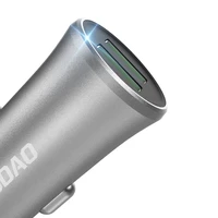 Dudao išmanus automobilinis įkroviklis 3.4A 2x USB sidabrinis (R6S silver)