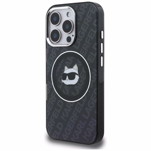 Karl Lagerfeld IML Choupette Head Logo MagSafe Dėklas iPhone 16 Pro Max - juodas