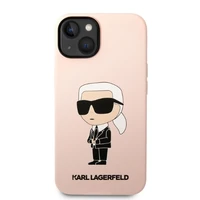 Karl Lagerfeld KLHMP14MSNIKBCP iPhone 14 Plus 6.7" kietas dėklas pink/pink Silikon Ikonik Magnētiskais