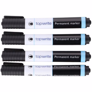 Topwrite permanentiniai žymekliai, 4 vnt., juodi